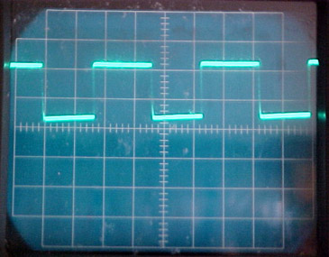 positive offset square wave reading on an oscilloscope
