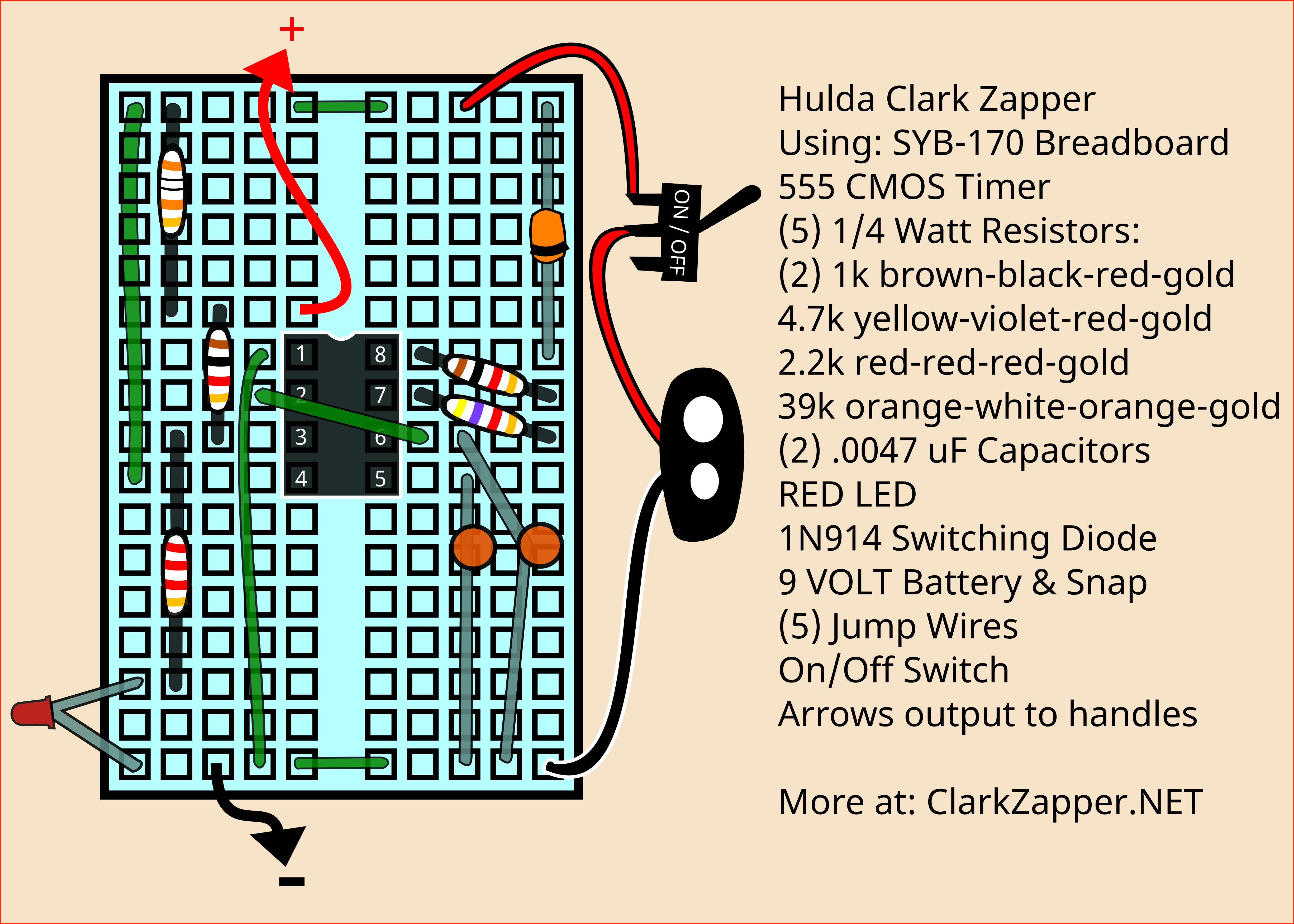 SYB-170 breadboard Hulda Clark Zapper